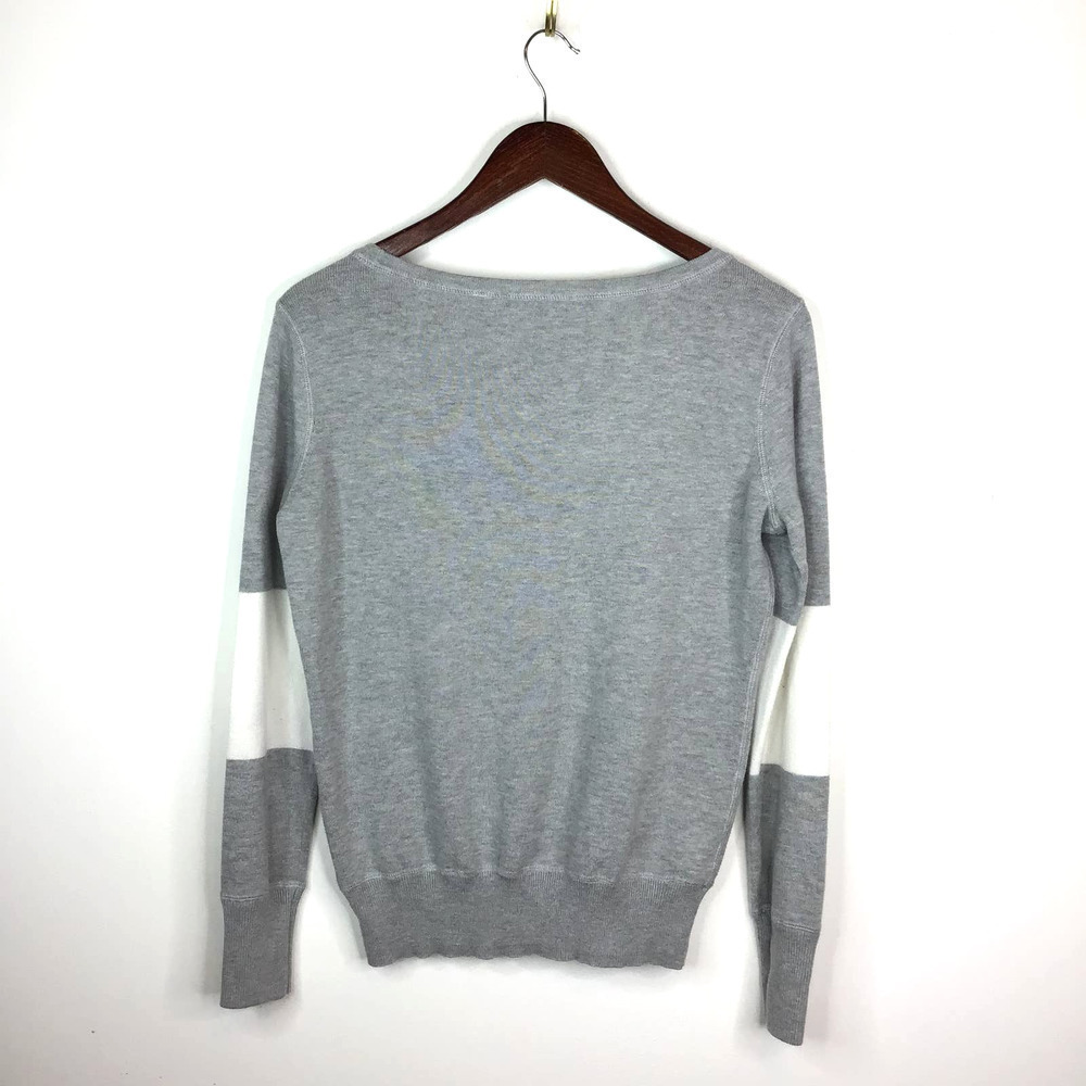 Athleta Rally Sweater Small Gray White Colorblock - Picture 5 of 7